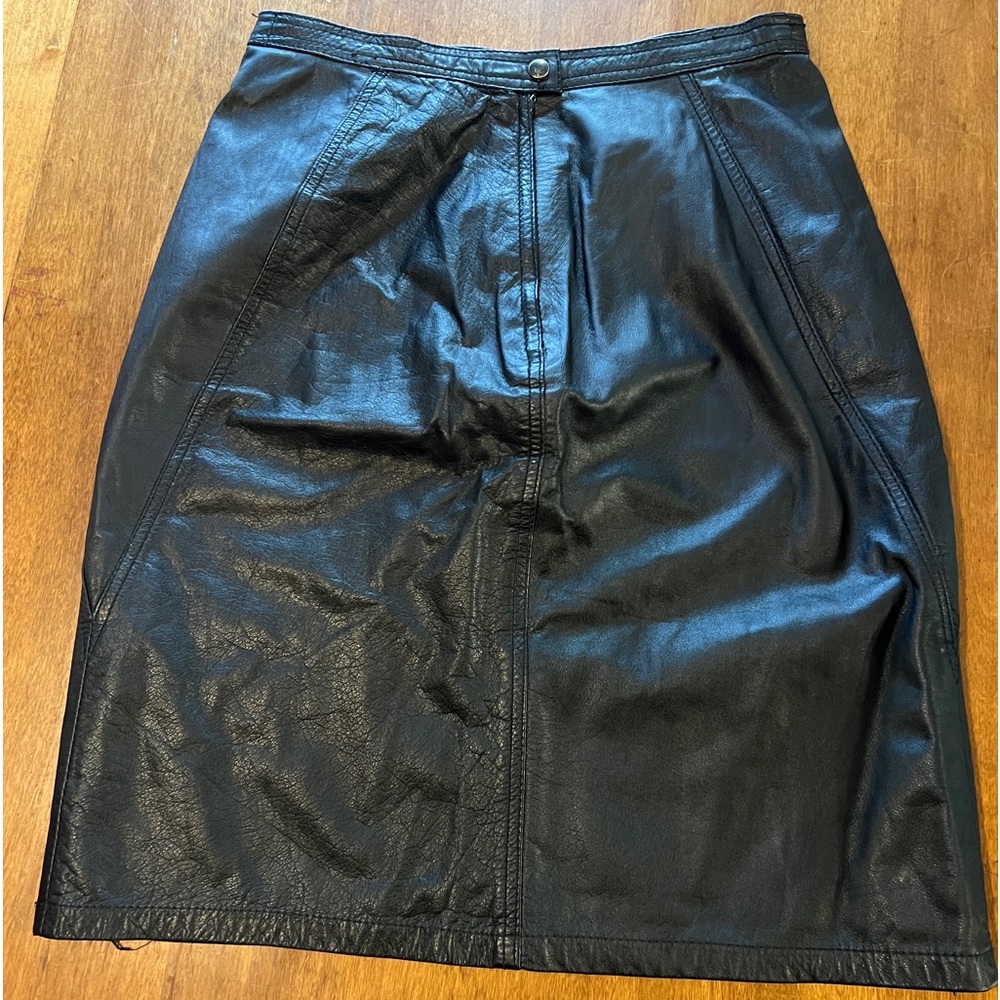 VINTAGE Genuine Leather High-waisted Pencil Skirt